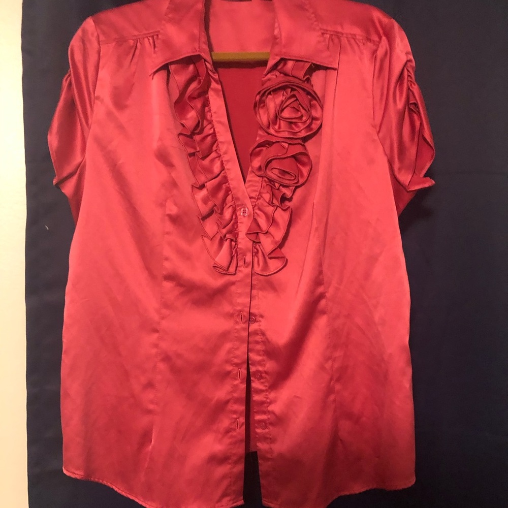 XL pink silk shirt